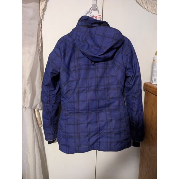 Columbia Interchange Omni-Shield Women’s Medium Hooded Jacket Purple Plaid - Picture 2 of 10